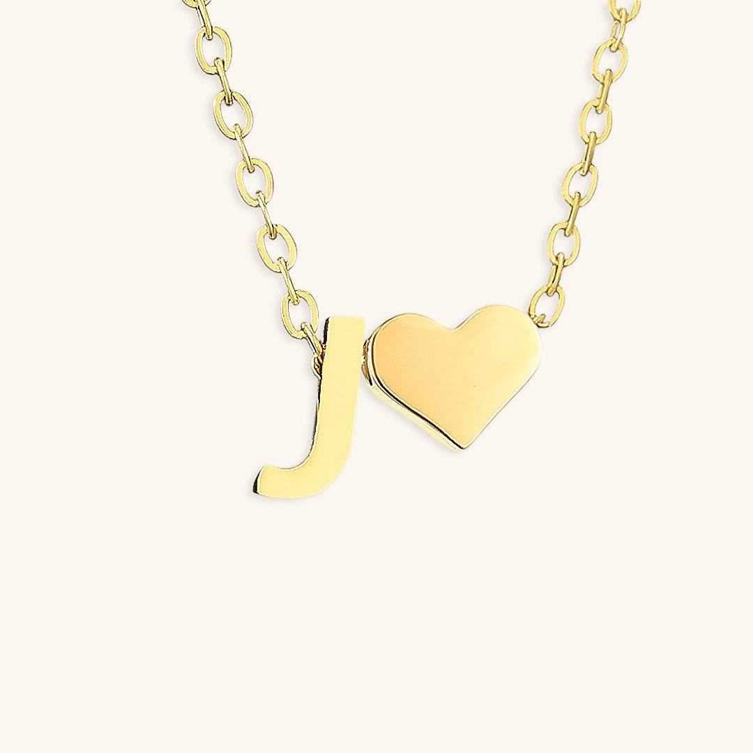 Gold Necklace with Initial Letter