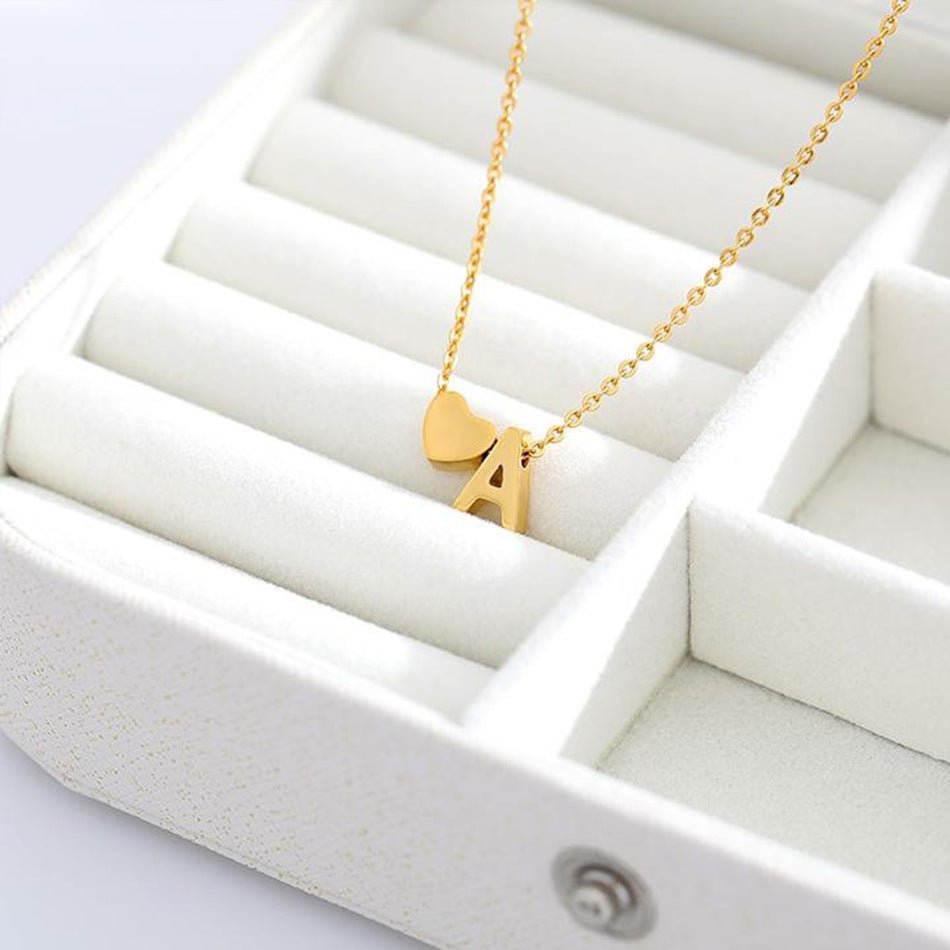 Gold Necklace with Initial Letter