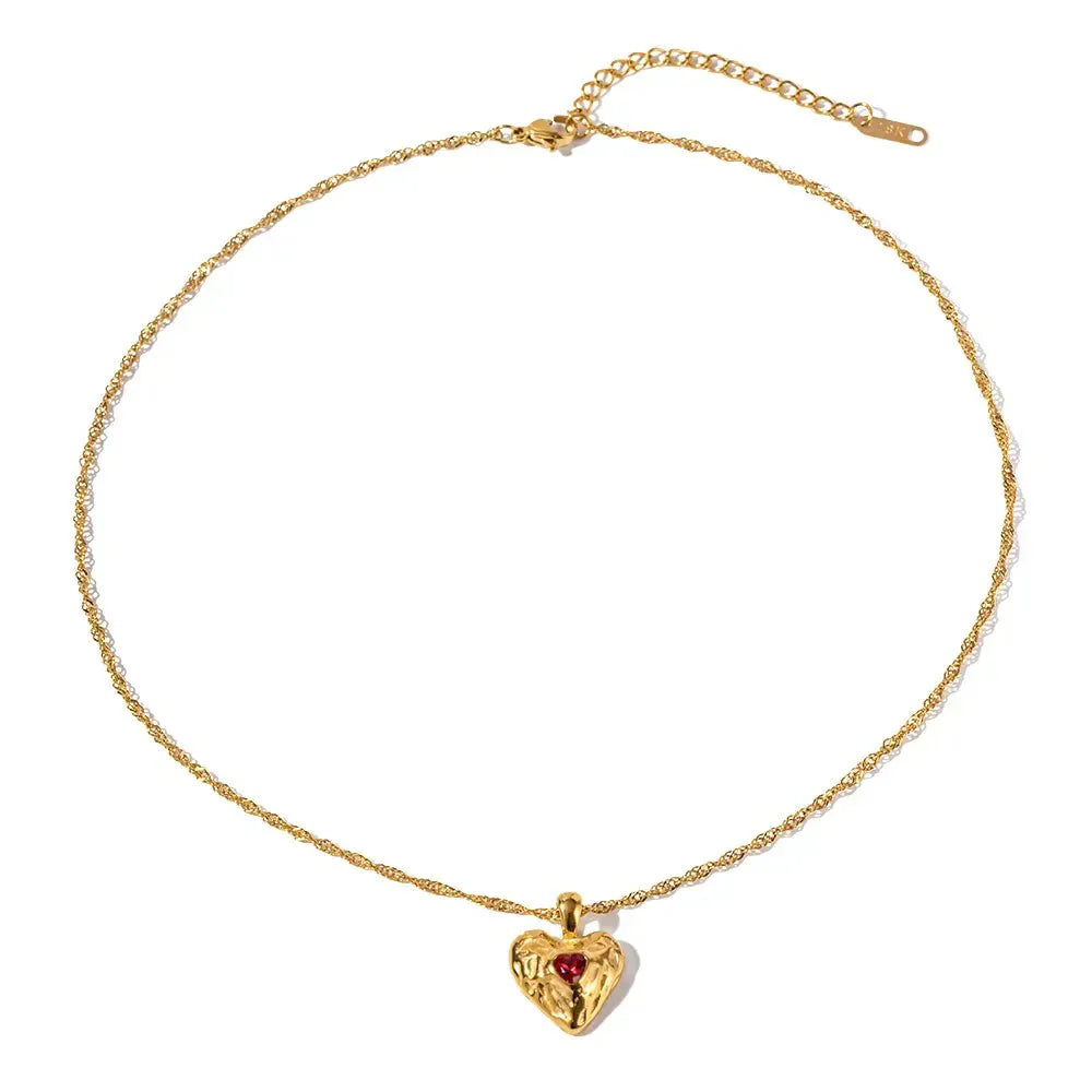 Vesper Gold Necklace with Heart
